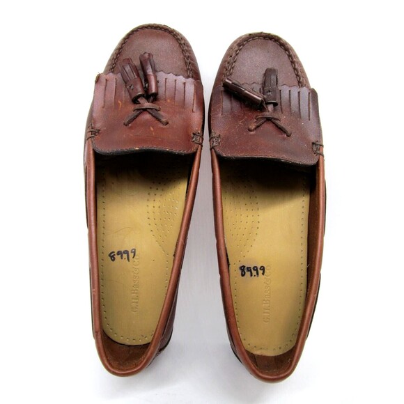 G.H. Bass & Co. Jackie Brown Leather Tassel Loafers Size 7 - Picture 13 of 15